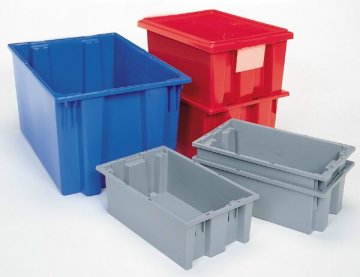Akro-Mils Stak-N-Store Bins, Plastic Storage Bins, Plastic Hopper Bins